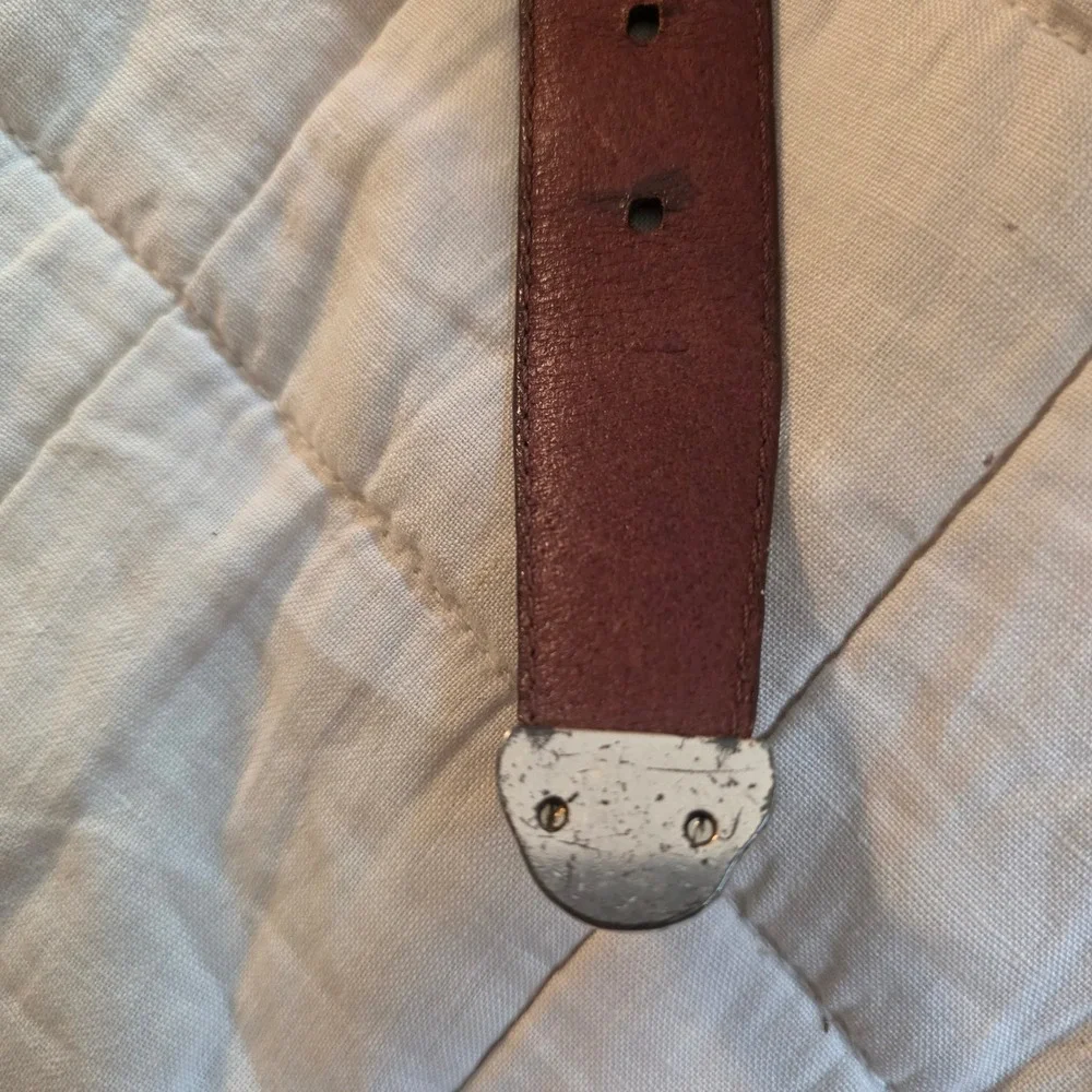 Fossil Leather Belt Womens 44 Brown Good Western Silver Concho BT7766-20605